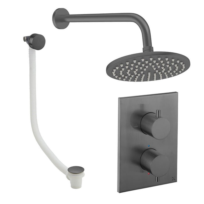 Crosswater Crossbox Shower Set 7 with Fixed Head & Bath Filler