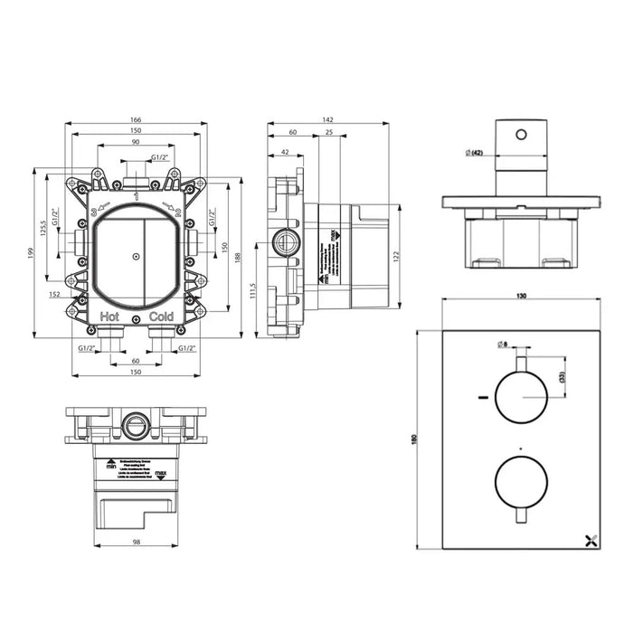 Crosswater Crossbox 3 Outlet Shower Set 9