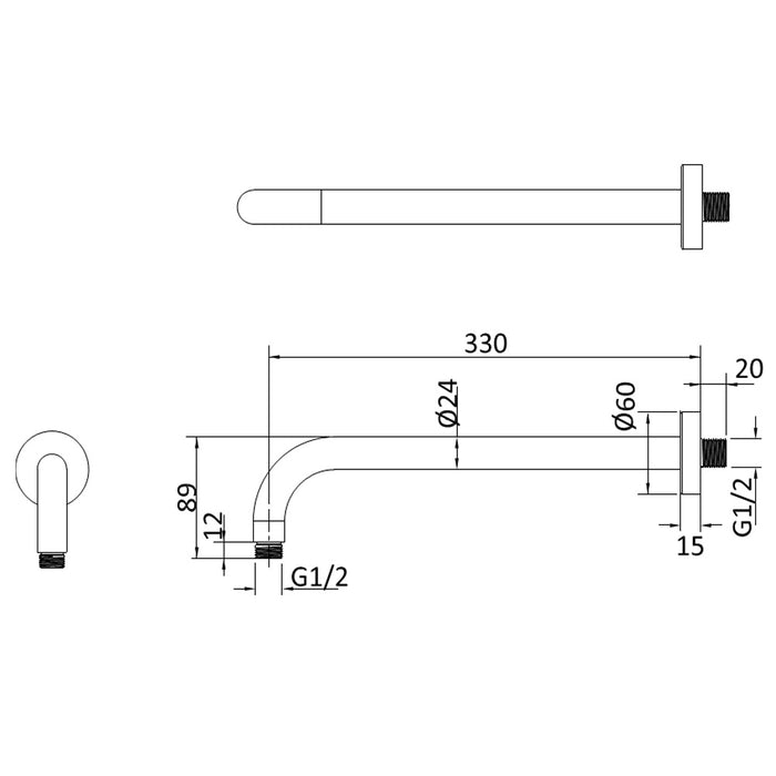 Crosswater Design Fixed Head Shower Set 1