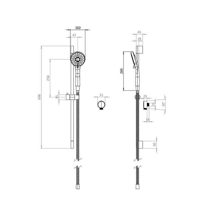 Crosswater Design Shower Handset Set 2