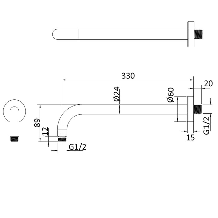 Crosswater Design Shower Set 4 with Fixed Head & Handset