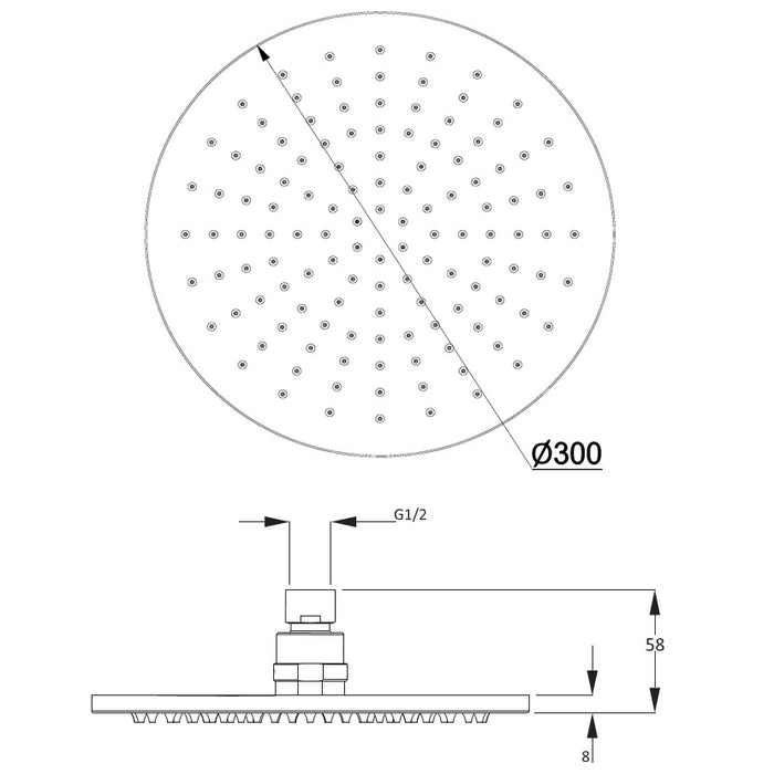 Crosswater Design Shower Set 4 with Fixed Head & Handset