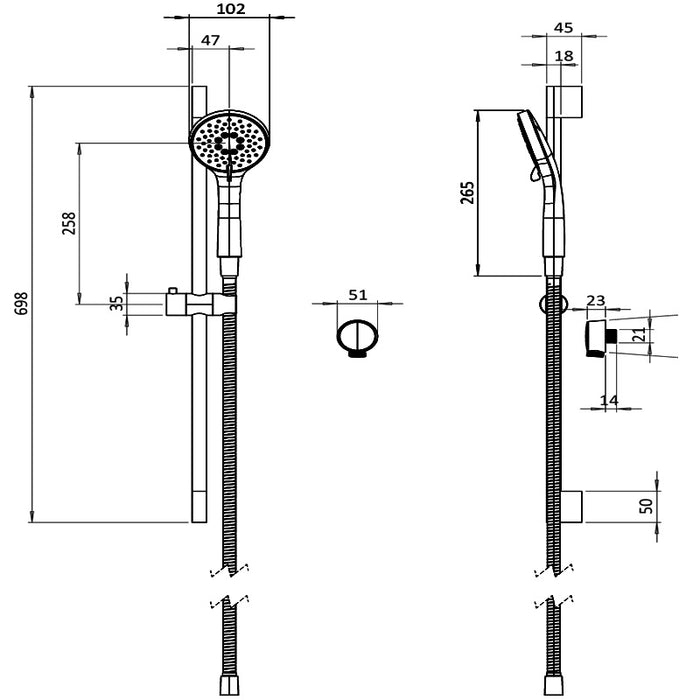 Crosswater Design Shower Set 4 with Fixed Head & Handset