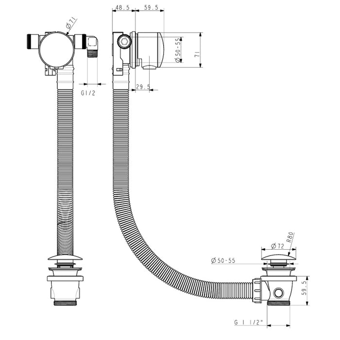 Crosswater Design Shower Set 5 with Handset & Bath Filler