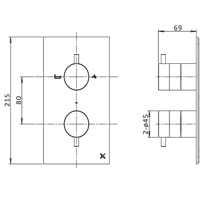 Crosswater Design Shower Set 6 with Handset & Bath Filler