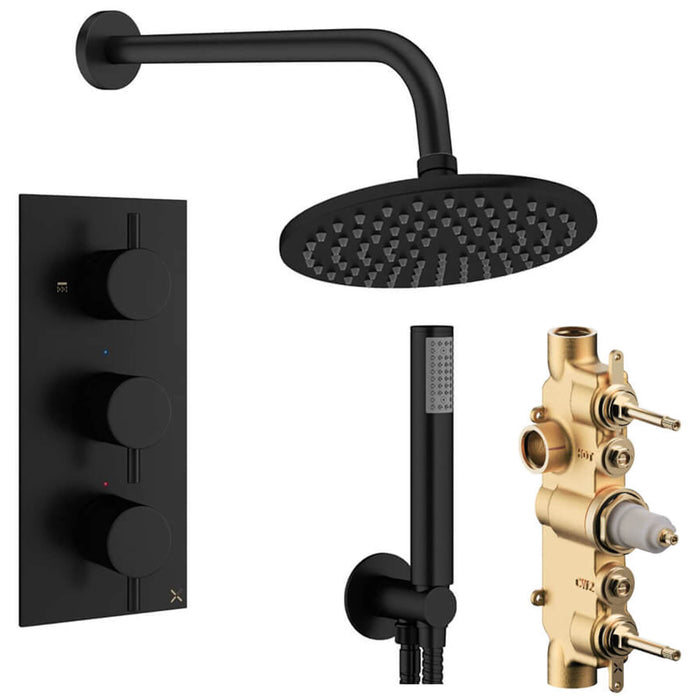 Crosswater Design Shower Set 7 with Fixed Head & Handset