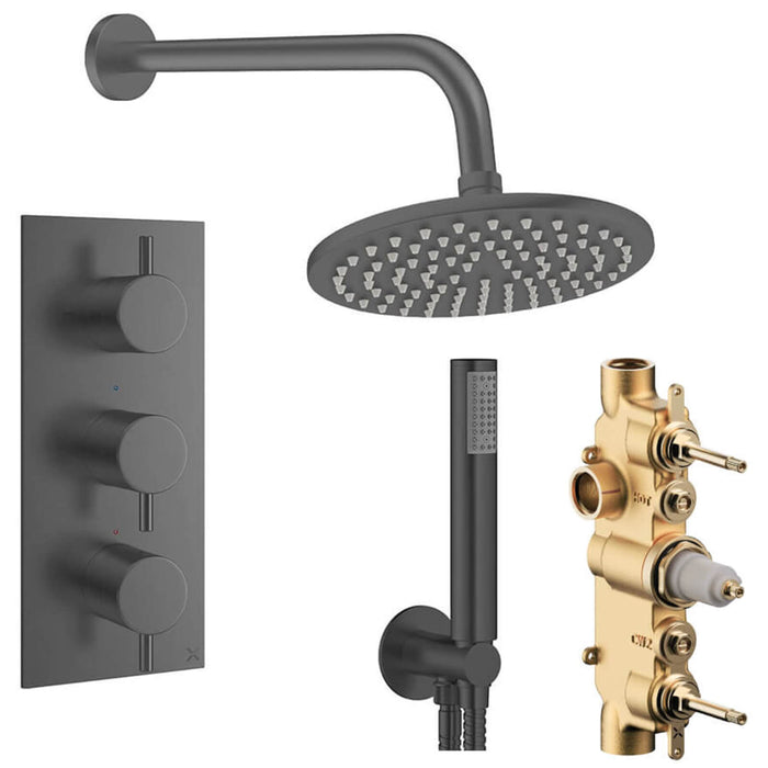 Crosswater Design Shower Set 7 with Fixed Head & Handset