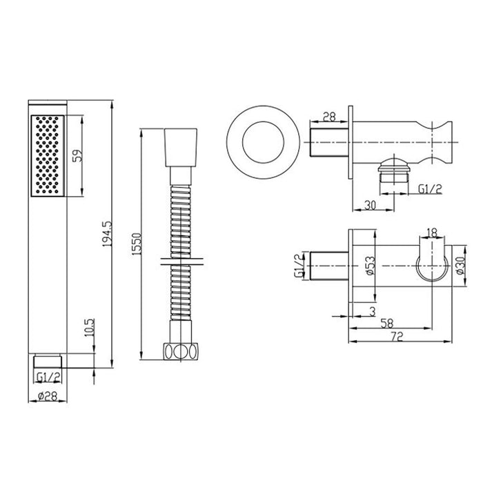 Crosswater Design 3 Outlet Shower Set 8