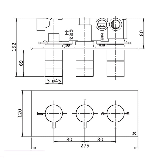 Crosswater Design 3 Outlet Shower Set 9