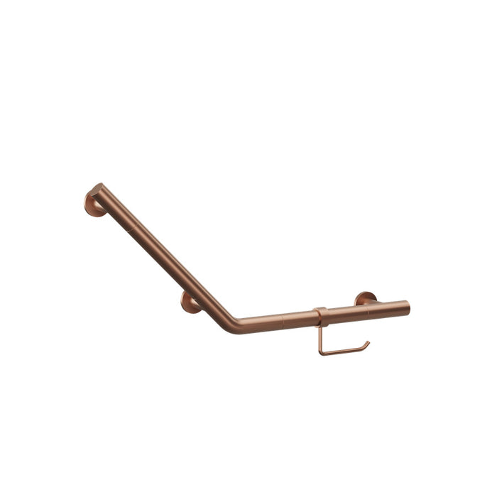 Crosswater Angled Grab Bar With Toilet Roll Holder