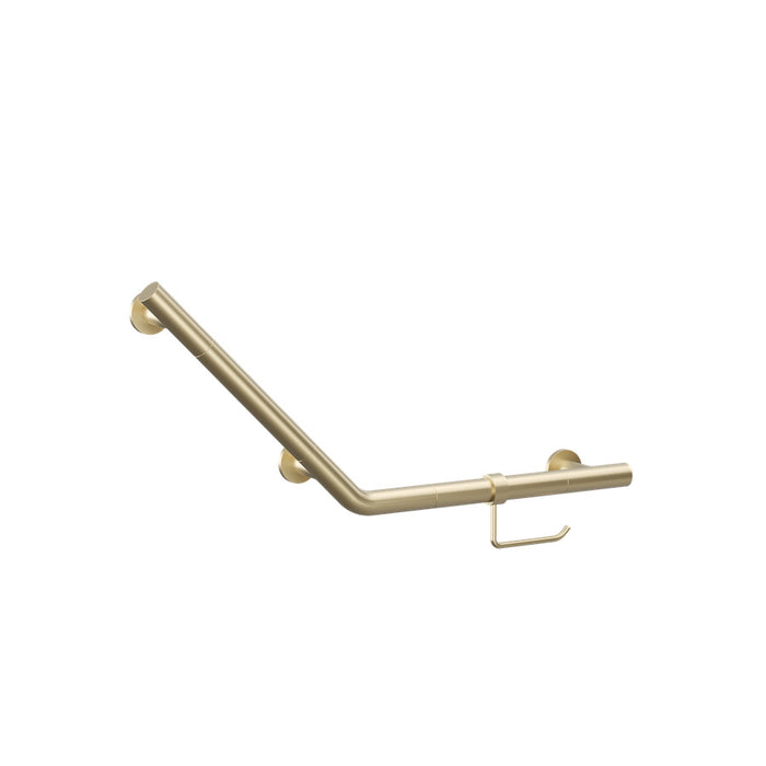 Crosswater Angled Grab Bar With Toilet Roll Holder