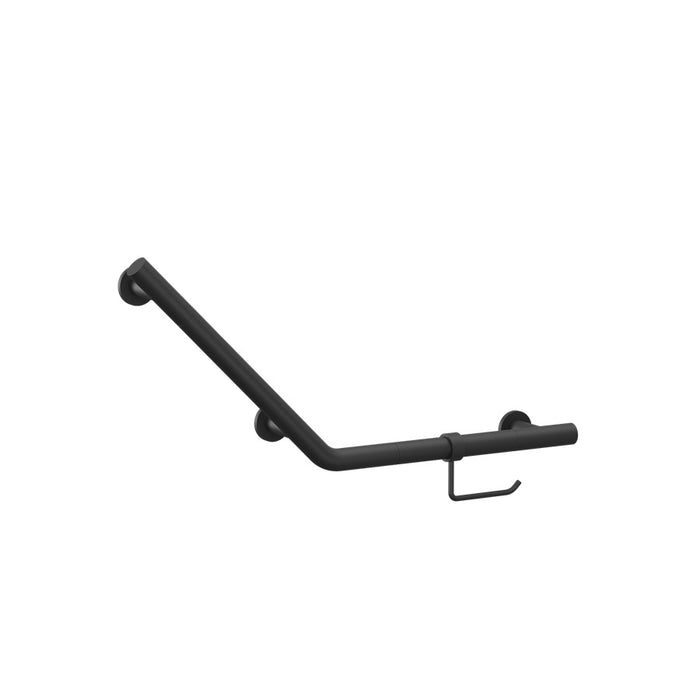 Crosswater Angled Grab Bar With Toilet Roll Holder