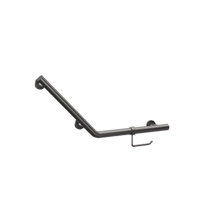 Crosswater Angled Grab Bar With Toilet Roll Holder