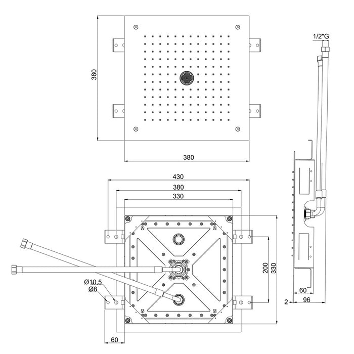 Crosswater Module Plus Shower Set 10 with Ceiling Shower & Handset