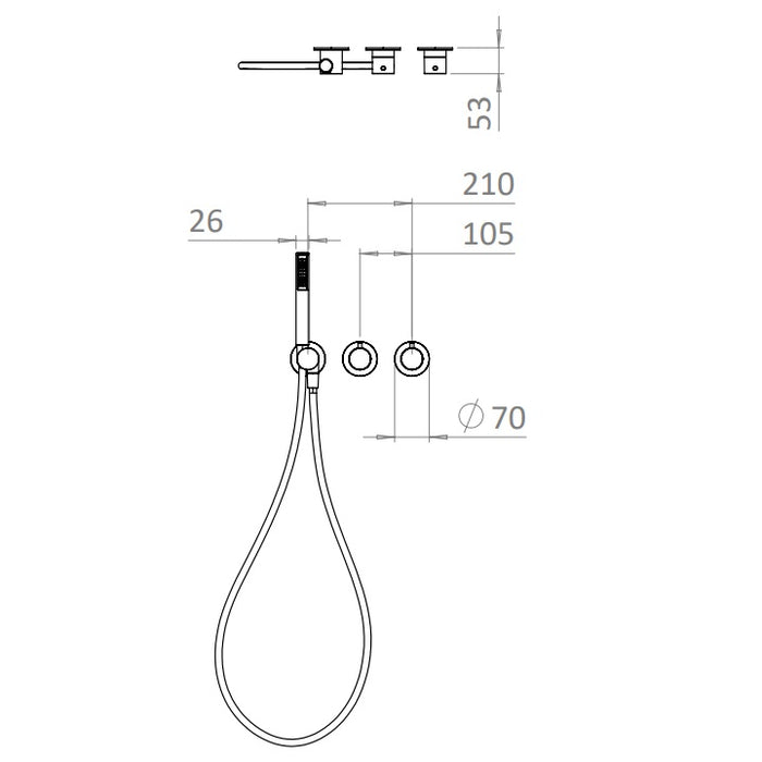 Crosswater Module Plus Shower Set 1 with Fixed Head & Handset