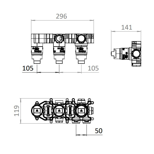 Crosswater Module Plus Shower Set 1 with Fixed Head & Handset