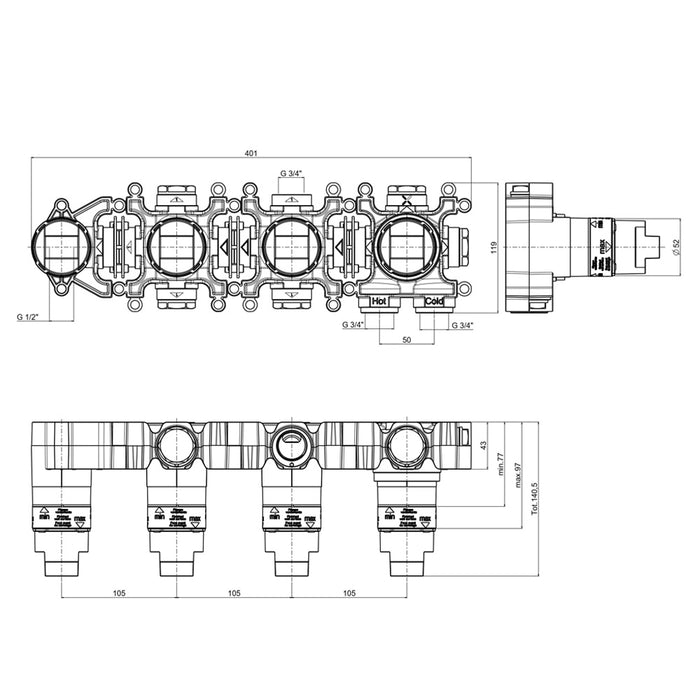 Crosswater Module Plus Shower Set 2 with Fixed Head & Handset