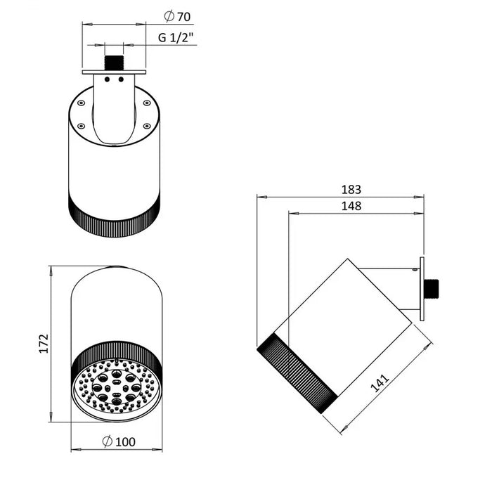 Crosswater Module Plus Shower Set 3 with Fixed Head & Handset