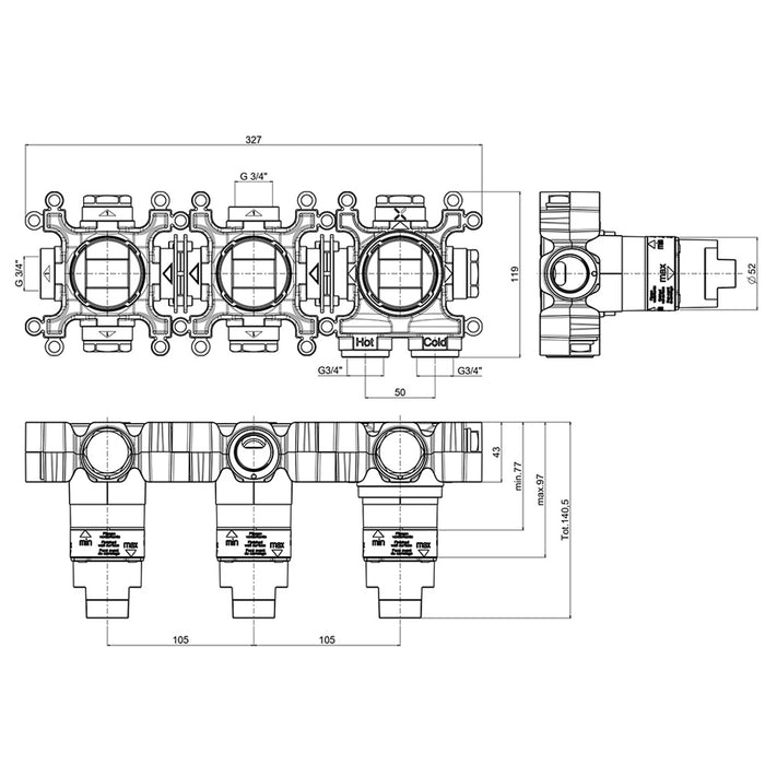 Crosswater Module Plus Shower Set 5 with Ceiling Shower