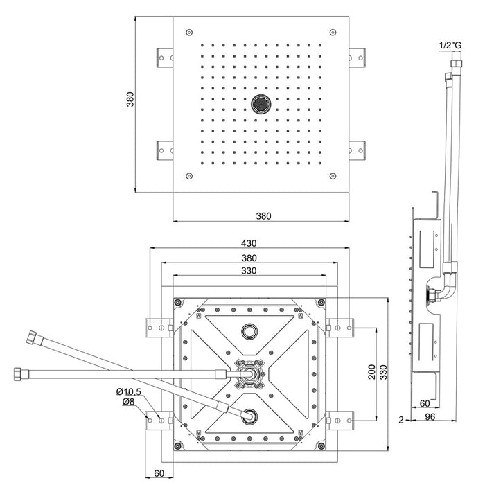 Crosswater Module Plus Shower Set 8 with Ceiling Shower