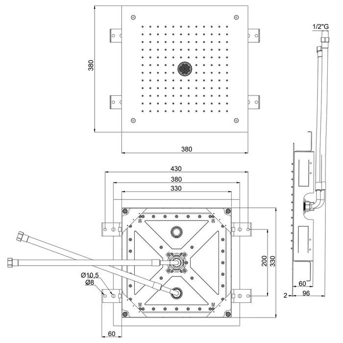 Crosswater Module Plus Shower Set 9 with Ceiling Shower & Handset