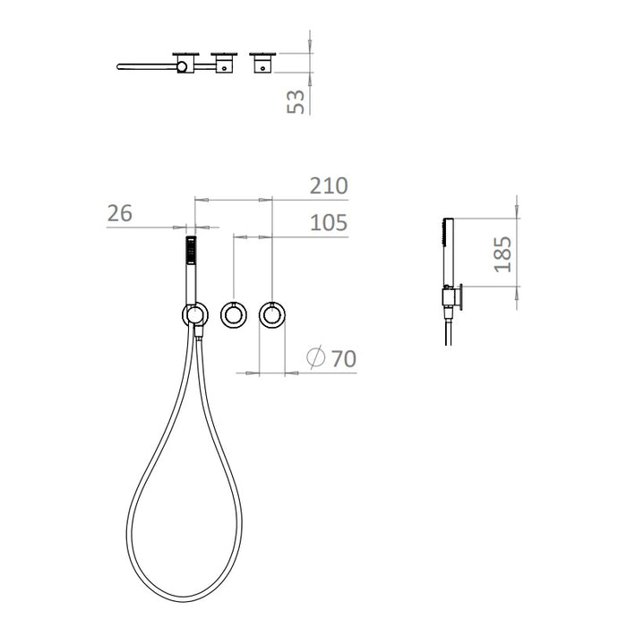Crosswater Module Plus Shower Set 9 with Ceiling Shower & Handset