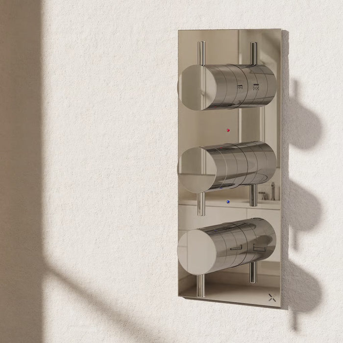 Crosswater MPRO 2 Outlet 3 Handle Portrait Concealed Thermostatic Shower Valve