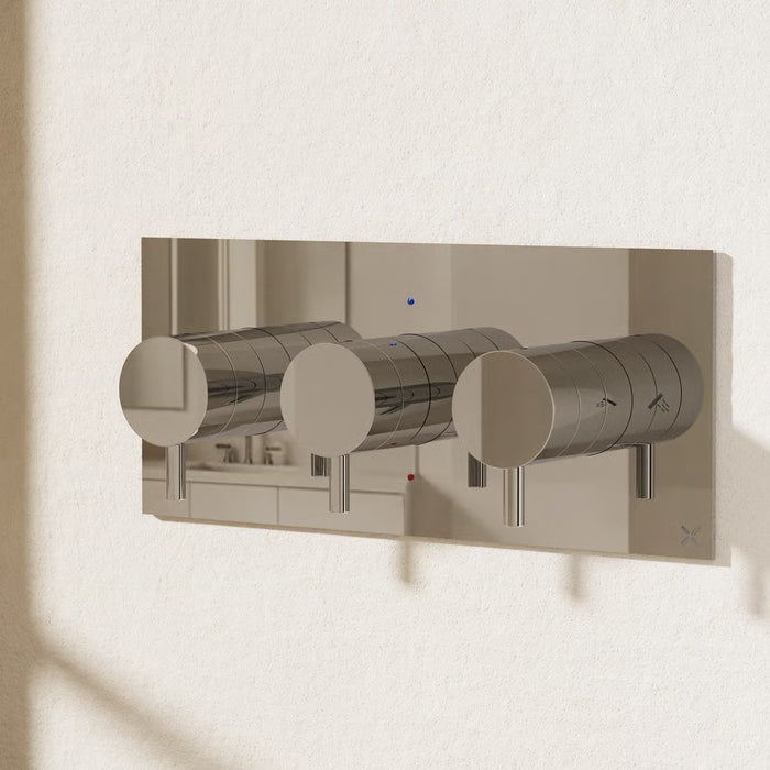 Crosswater MPRO 2 Outlet 3 Handle Landscape Concealed Thermostatic Shower Valve