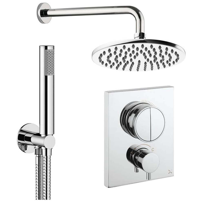 Crosswater Crossbox Push Shower Set 1 with Fixed Head & Handset