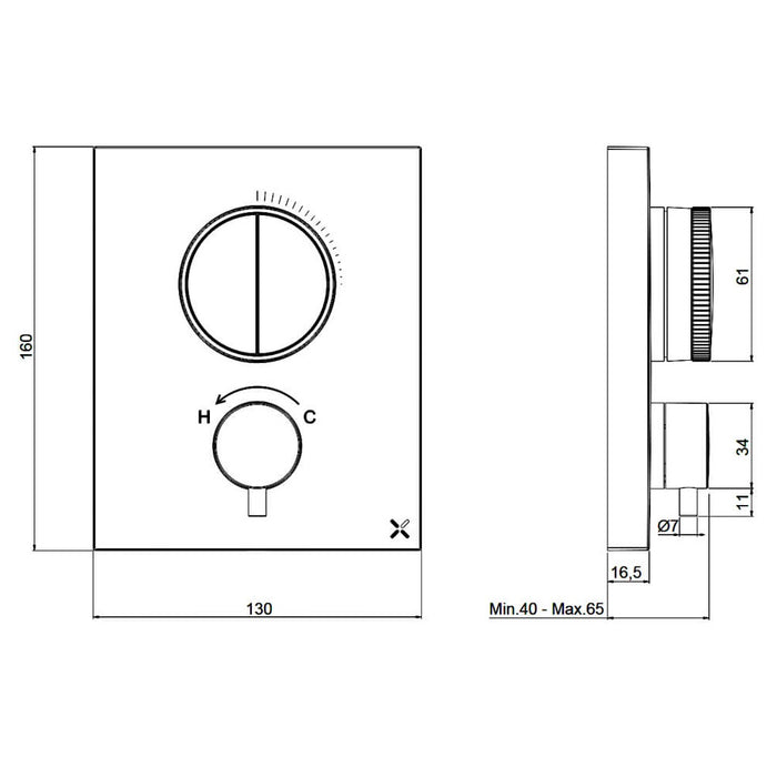 Crosswater Crossbox Push Shower Set 2 with Fixed Head & Handset
