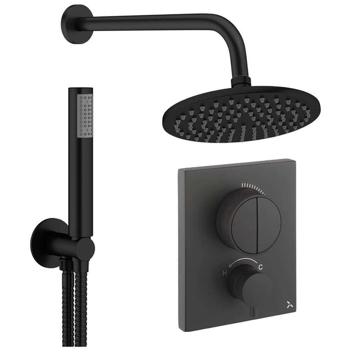 Crosswater Crossbox Push Shower Set 1 with Fixed Head & Handset