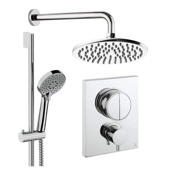 Crosswater Crossbox Push Shower Set 2 with Fixed Head & Handset