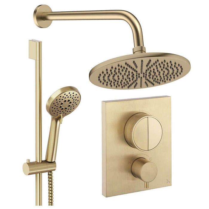 Crosswater Crossbox Push Shower Set 2 with Fixed Head & Handset