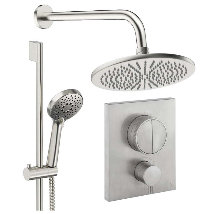 Crosswater Crossbox Push Shower Set 2 with Fixed Head & Handset
