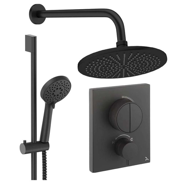 Crosswater Crossbox Push Shower Set 2 with Fixed Head & Handset