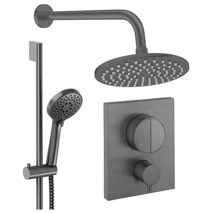 Crosswater Crossbox Push Shower Set 2 with Fixed Head & Handset