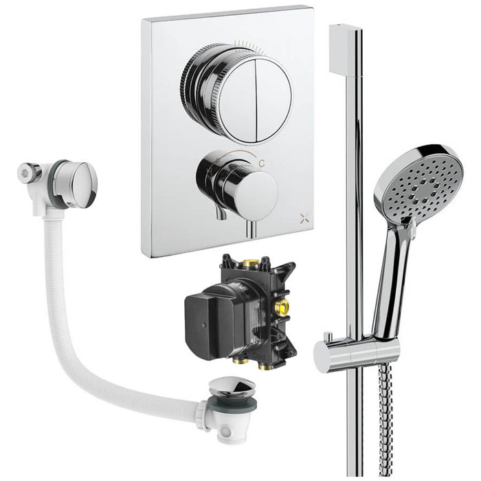 Crosswater Crossbox Push Shower Set 4 with Handset & Bath Filler