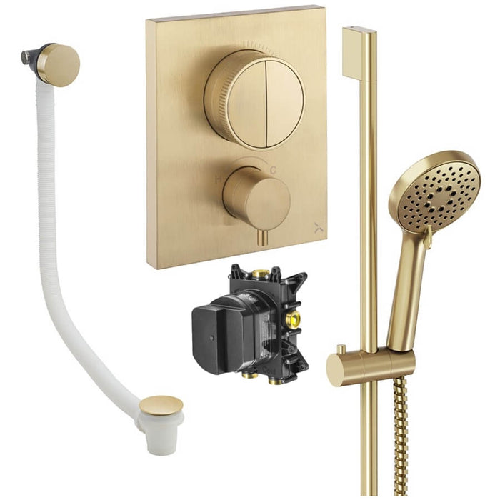 Crosswater Crossbox Push Shower Set 4 with Handset & Bath Filler