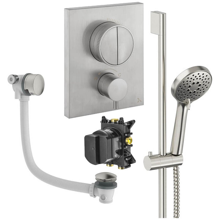 Crosswater Crossbox Push Shower Set 4 with Handset & Bath Filler
