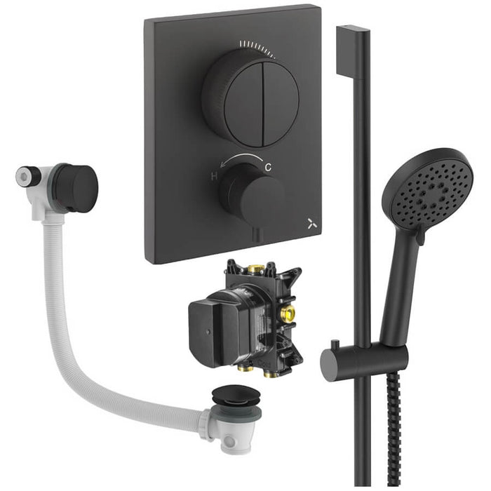 Crosswater Crossbox Push Shower Set 4 with Handset & Bath Filler