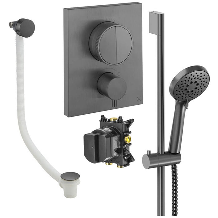 Crosswater Crossbox Push Shower Set 4 with Handset & Bath Filler