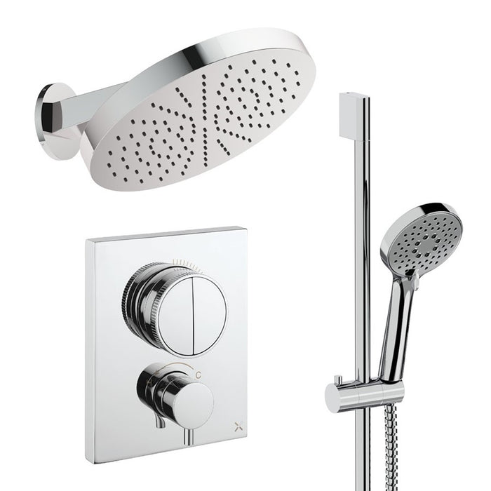 Crosswater Crossbox Push Shower Set 5 with Fixed Head & Handset