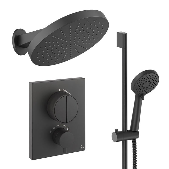Crosswater Crossbox Push Shower Set 5 with Fixed Head & Handset