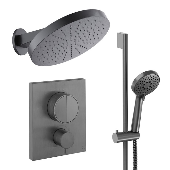 Crosswater Crossbox Push Shower Set 5 with Fixed Head & Handset