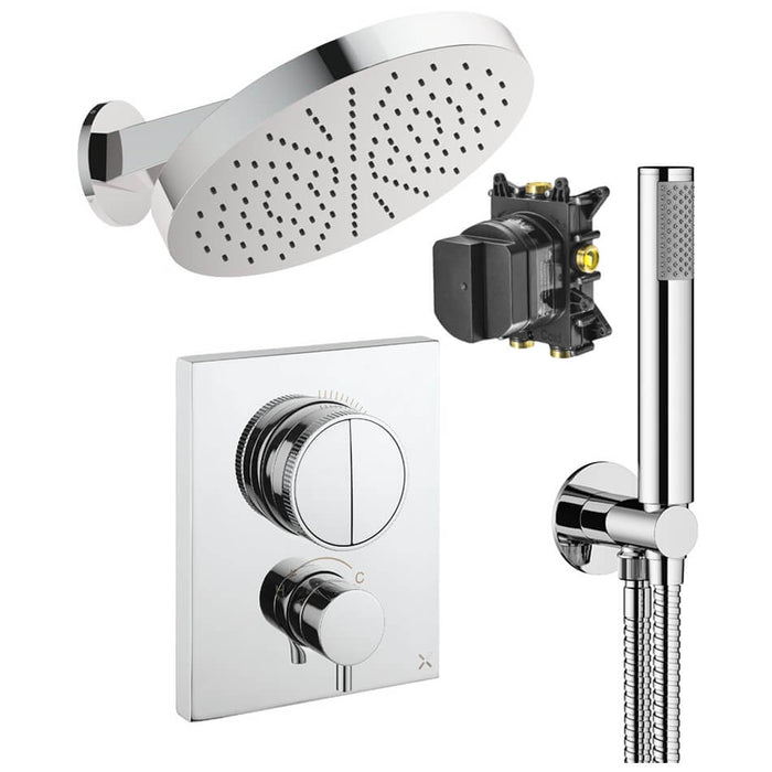 Crosswater Crossbox Push Shower Set 6 with Fixed Head & Handset