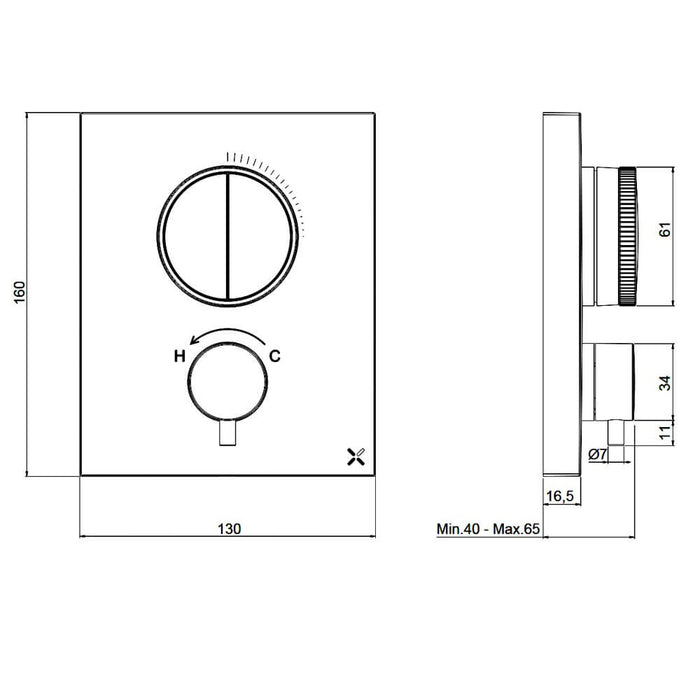 Crosswater Crossbox Push Shower Set 6 with Fixed Head & Handset
