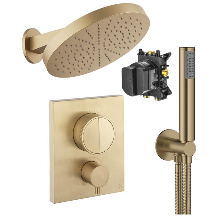 Crosswater Crossbox Push Shower Set 6 with Fixed Head & Handset