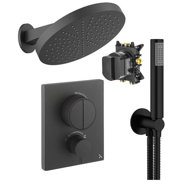 Crosswater Crossbox Push Shower Set 6 with Fixed Head & Handset