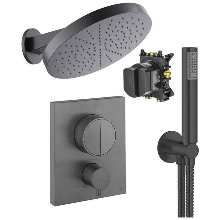 Crosswater Crossbox Push Shower Set 6 with Fixed Head & Handset