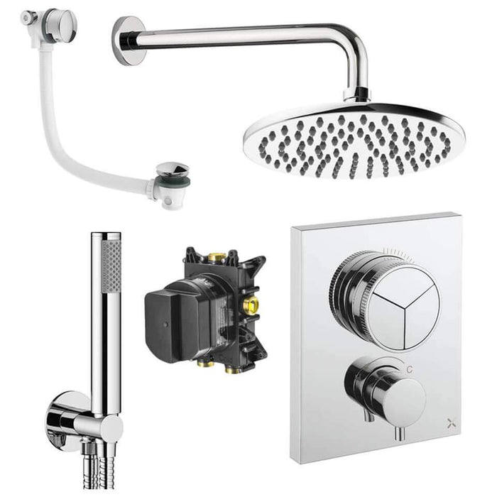 Crosswater Crossbox Push 3 Outlet Shower Set 7